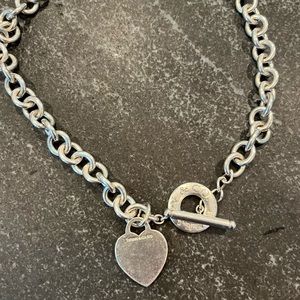 Tiffany’s heart necklace. Sterling silver.